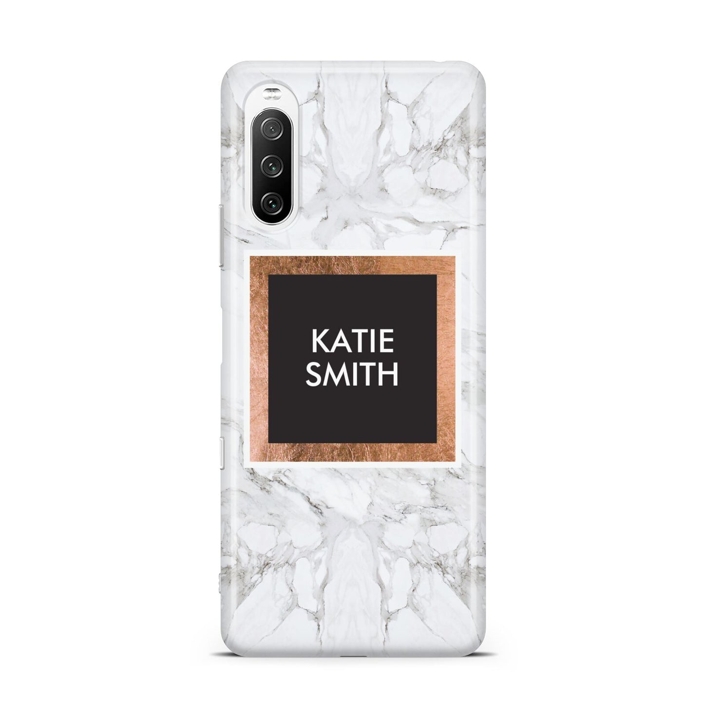 Personalised Marble Name Text Initials Sony Xperia 10 III Case