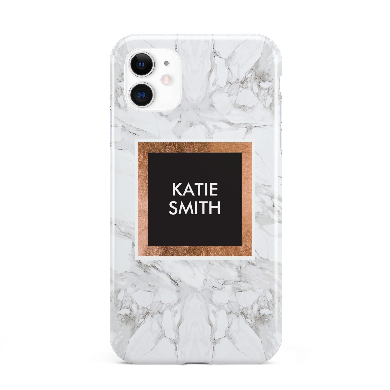 Personalised Marble Name Text Initials iPhone 11 3D Tough Case