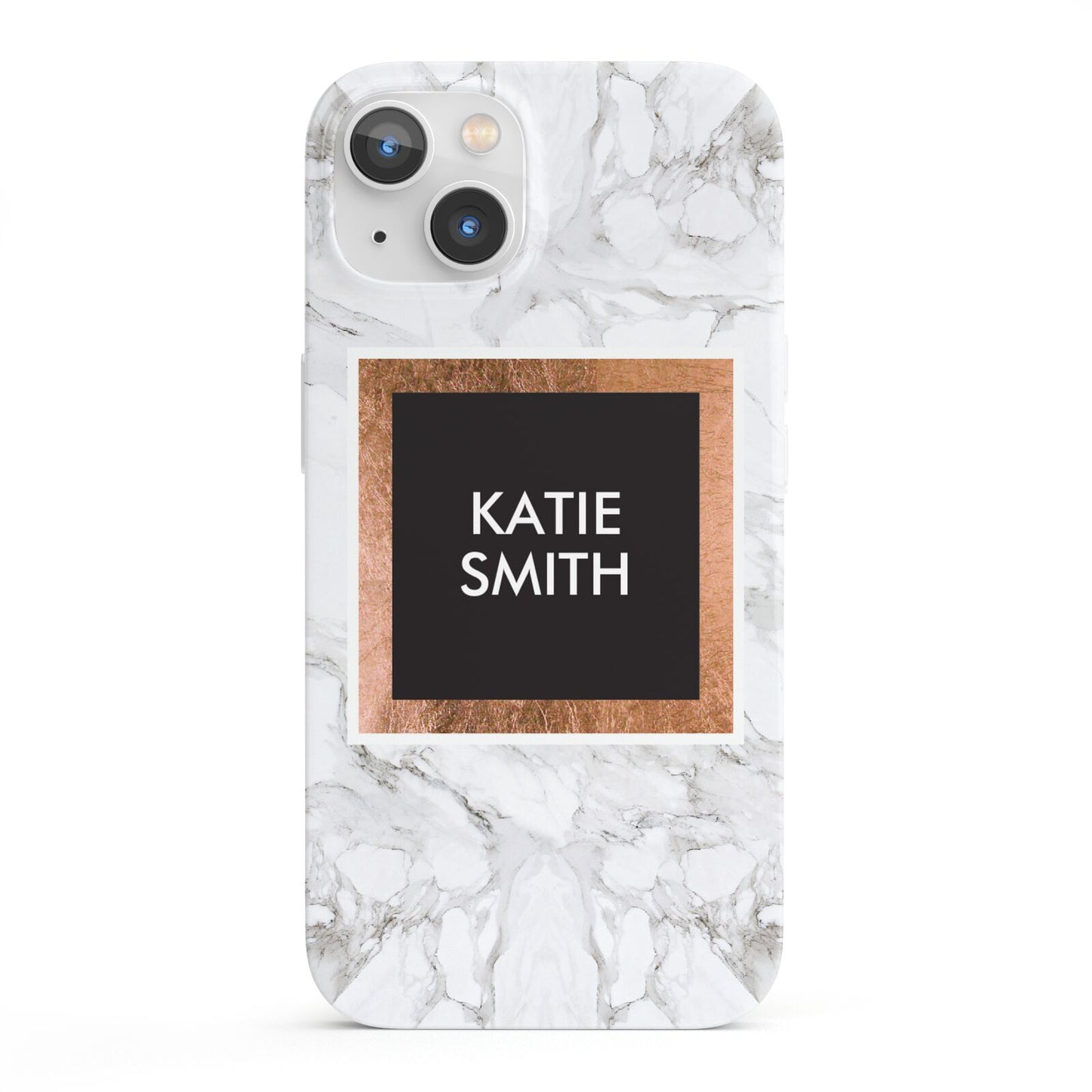 Personalised Marble Name Text Initials iPhone 13 Full Wrap 3D Snap Case