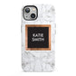 Personalised Marble Name Text Initials iPhone 13 Full Wrap 3D Tough Case