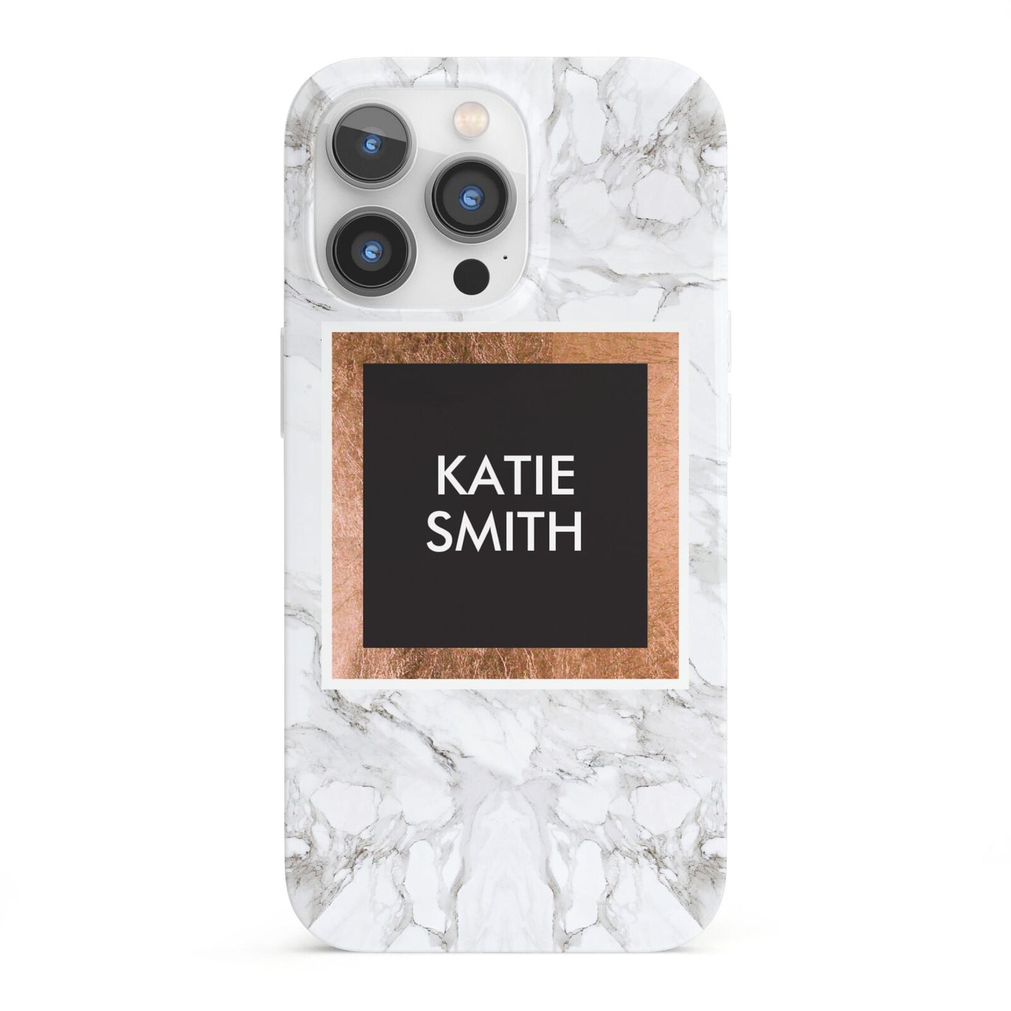 Personalised Marble Name Text Initials iPhone 13 Pro Full Wrap 3D Snap Case