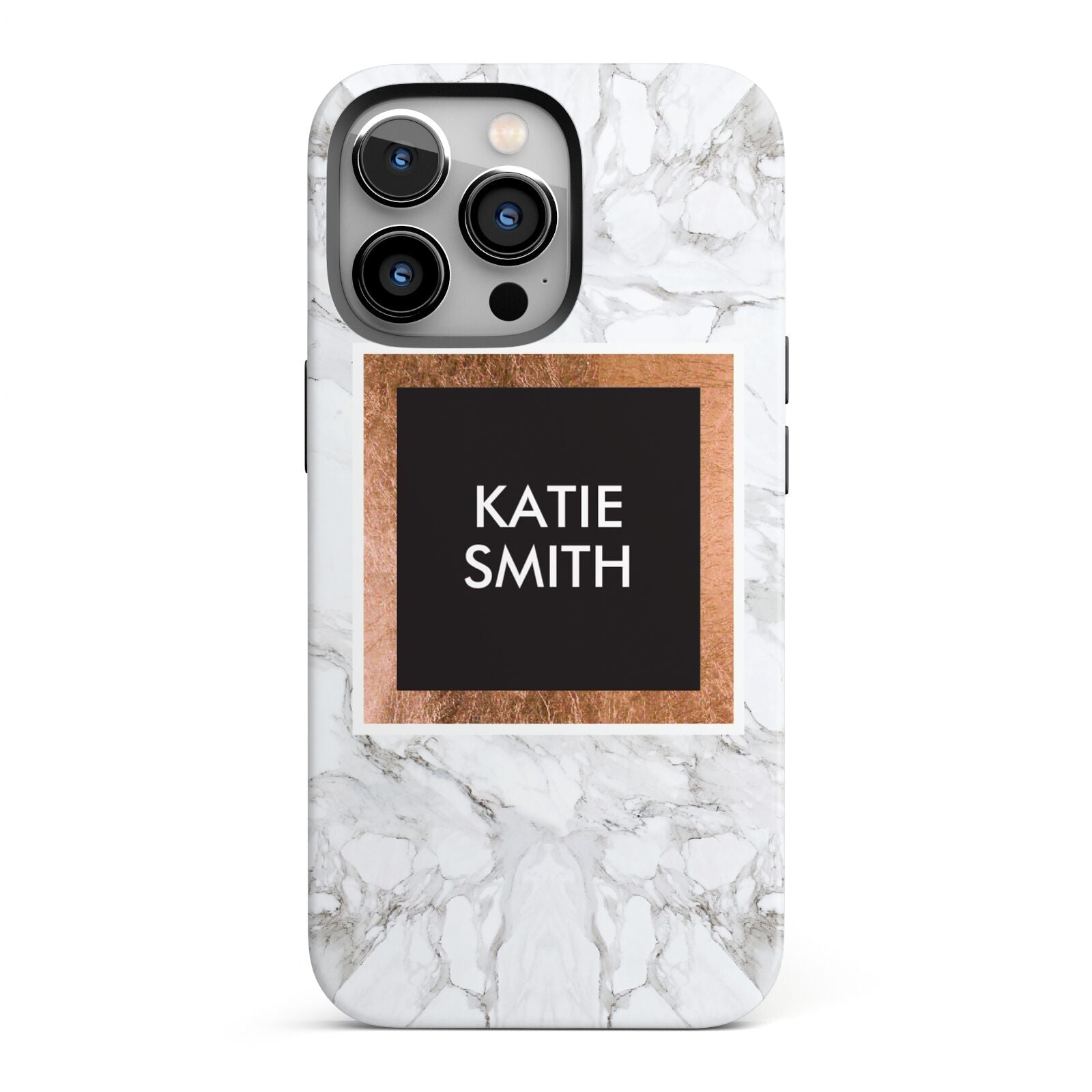 Personalised Marble Name Text Initials iPhone 13 Pro Full Wrap 3D Tough Case