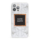 Personalised Marble Name Text Initials iPhone 13 Pro Max Clear Bumper Case