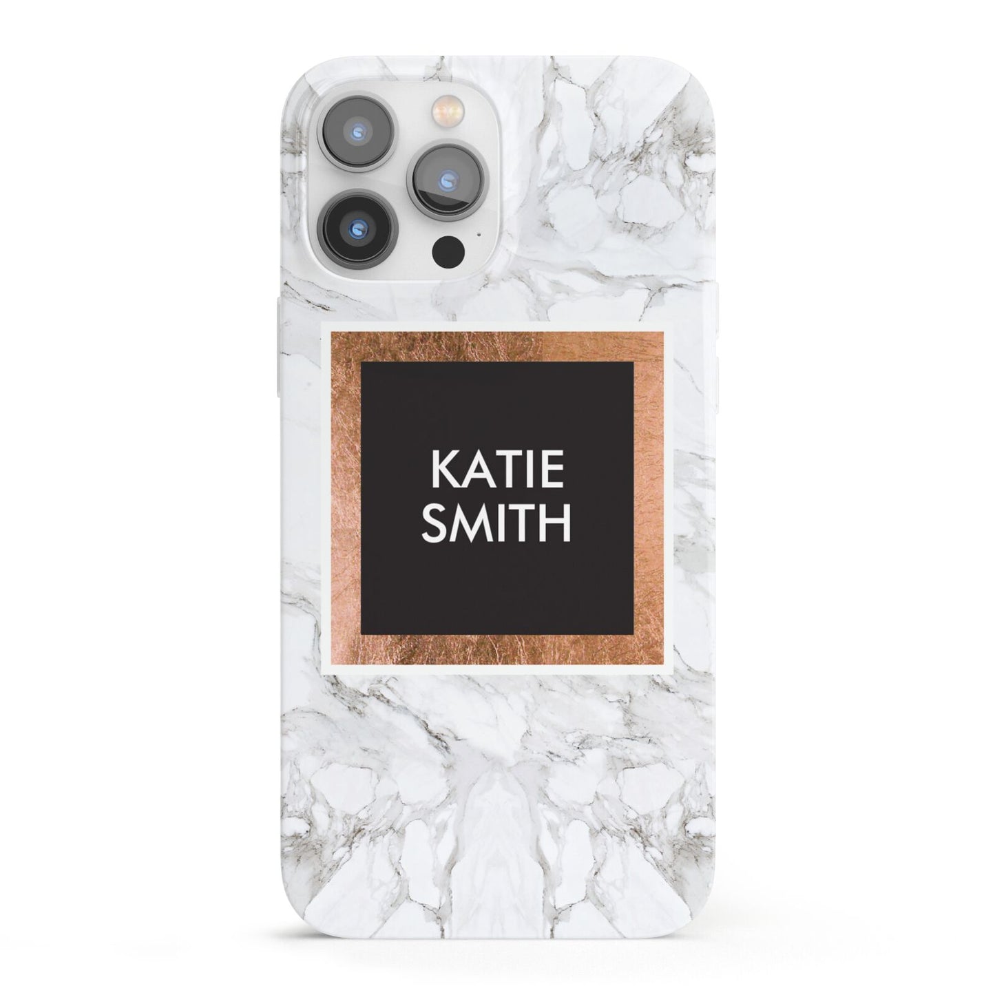 Personalised Marble Name Text Initials iPhone 13 Pro Max Full Wrap 3D Snap Case