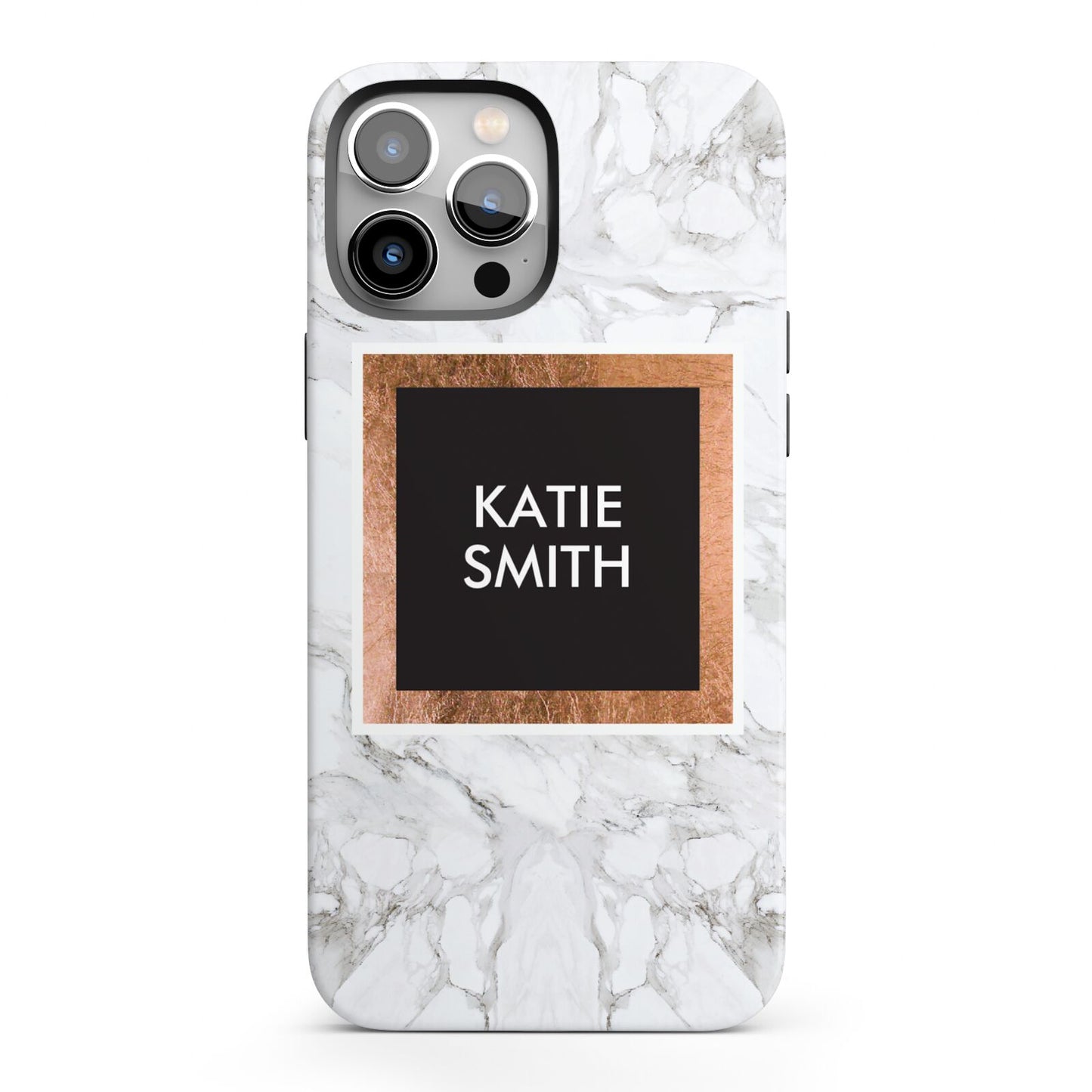 Personalised Marble Name Text Initials iPhone 13 Pro Max Full Wrap 3D Tough Case