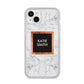 Personalised Marble Name Text Initials iPhone 14 Plus Glitter Tough Case Starlight