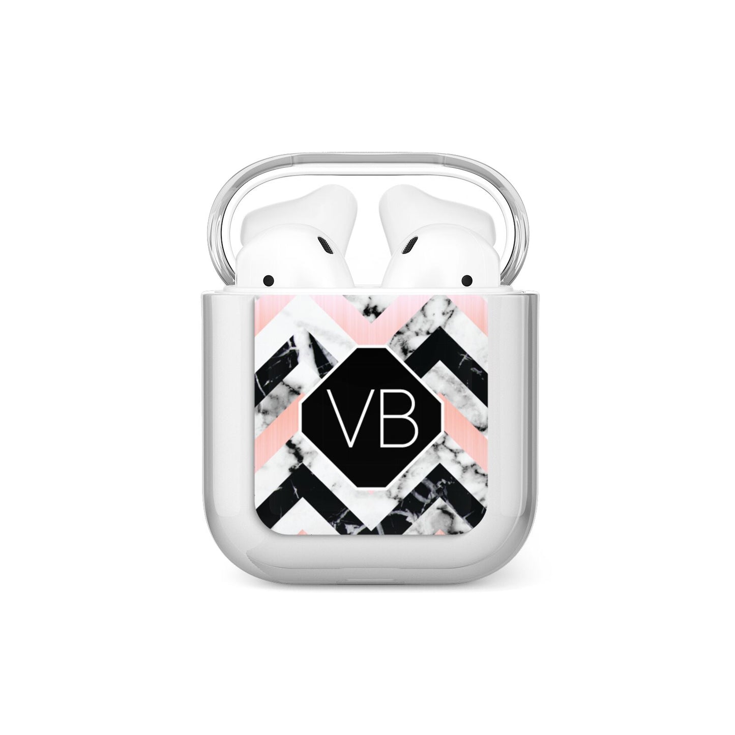 Personalised Marble Pattern Initials AirPods Case
