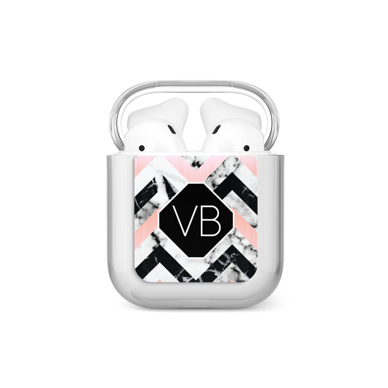 Personalised Marble Pattern Initials AirPods Case
