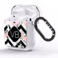 Personalised Marble Pattern Initials AirPods Clear Case Side Image