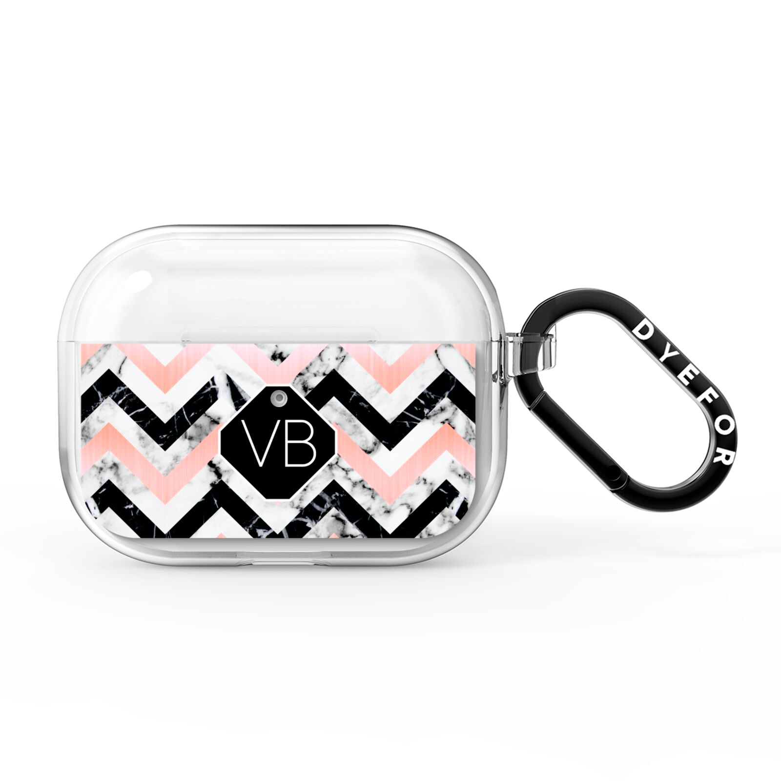 Personalised Marble Pattern Initials AirPods Pro Clear Case