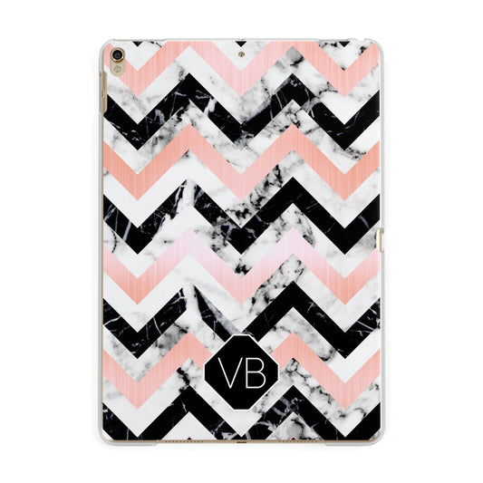 Personalised Marble Pattern Initials Apple iPad Gold Case
