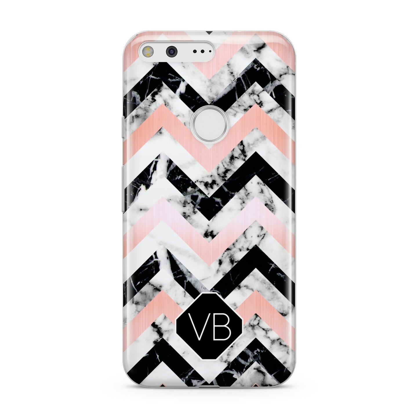 Personalised Marble Pattern Initials Google Pixel Case