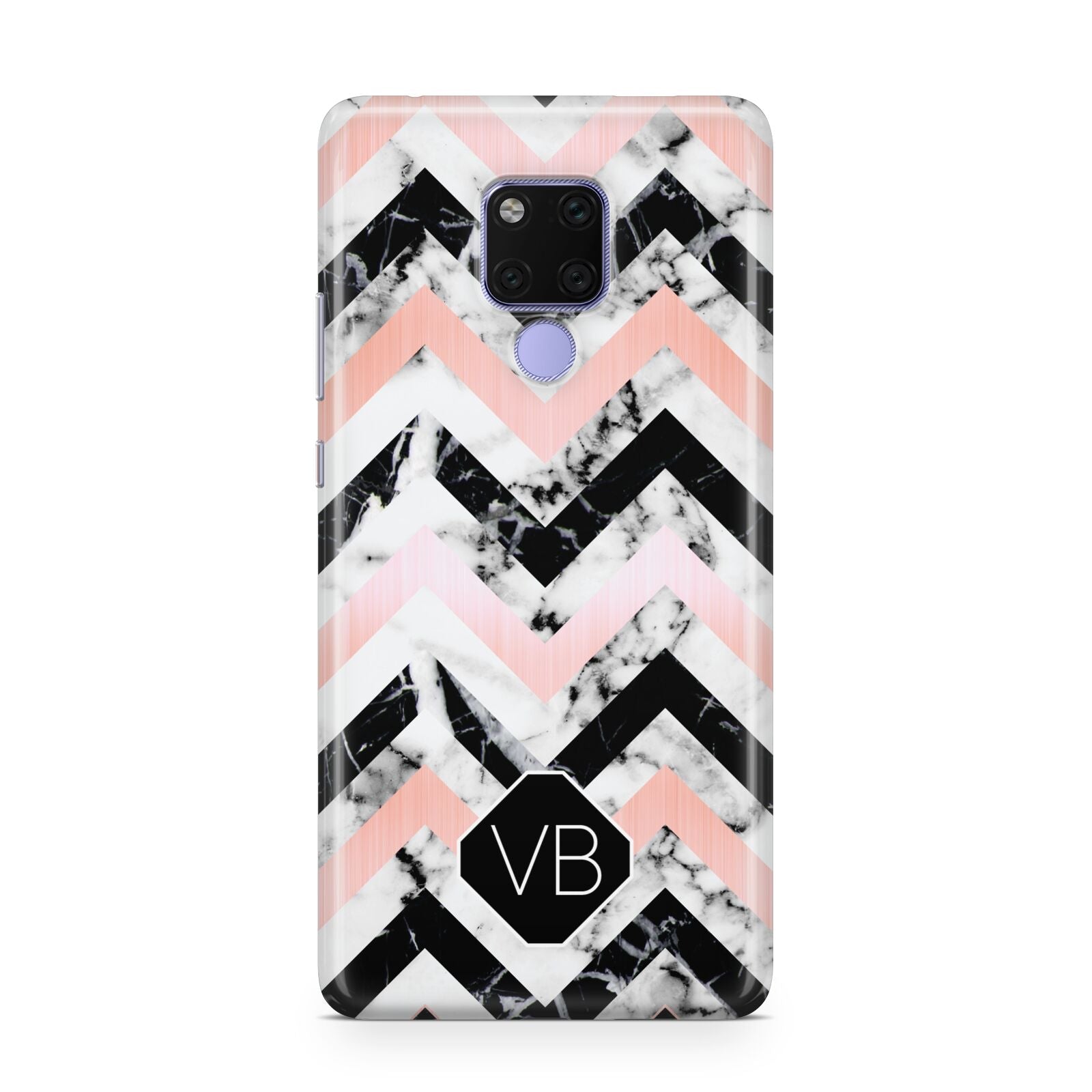 Personalised Marble Pattern Initials Huawei Mate 20X Phone Case