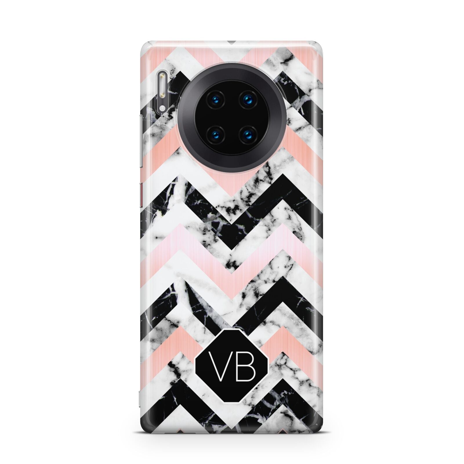 Personalised Marble Pattern Initials Huawei Mate 30 Pro Phone Case