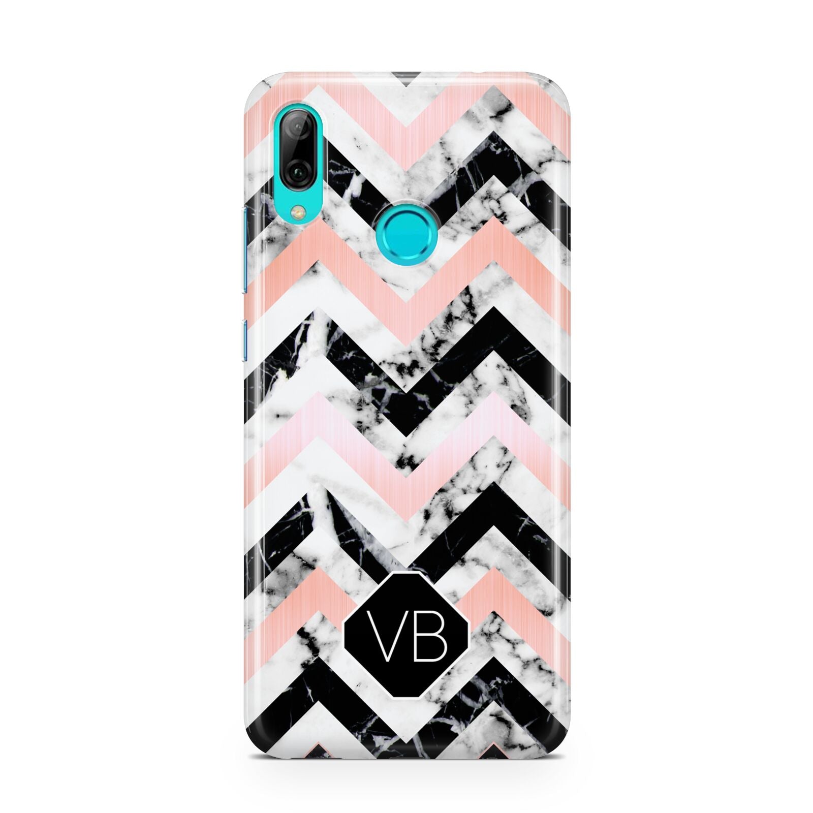 Personalised Marble Pattern Initials Huawei P Smart 2019 Case