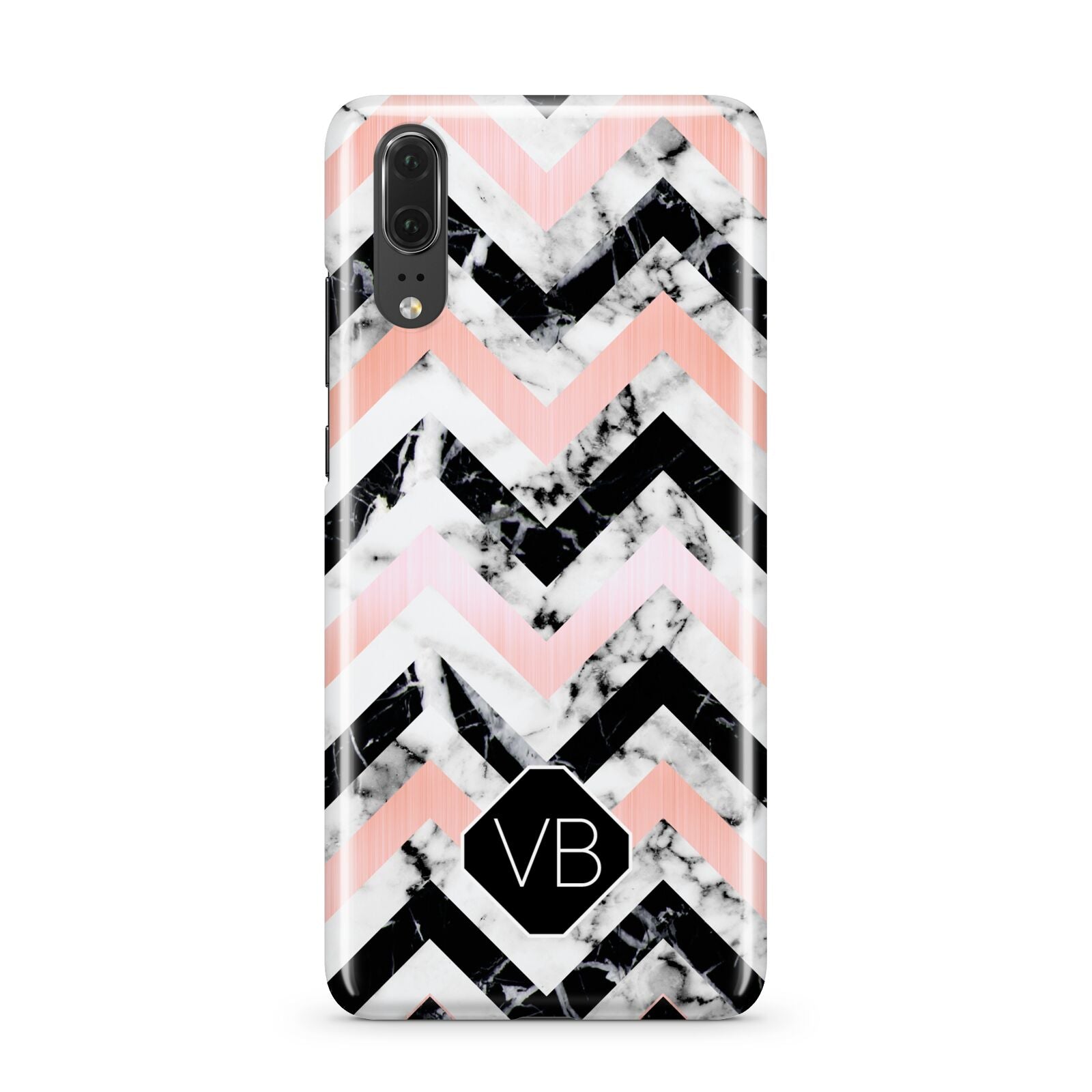Personalised Marble Pattern Initials Huawei P20 Phone Case