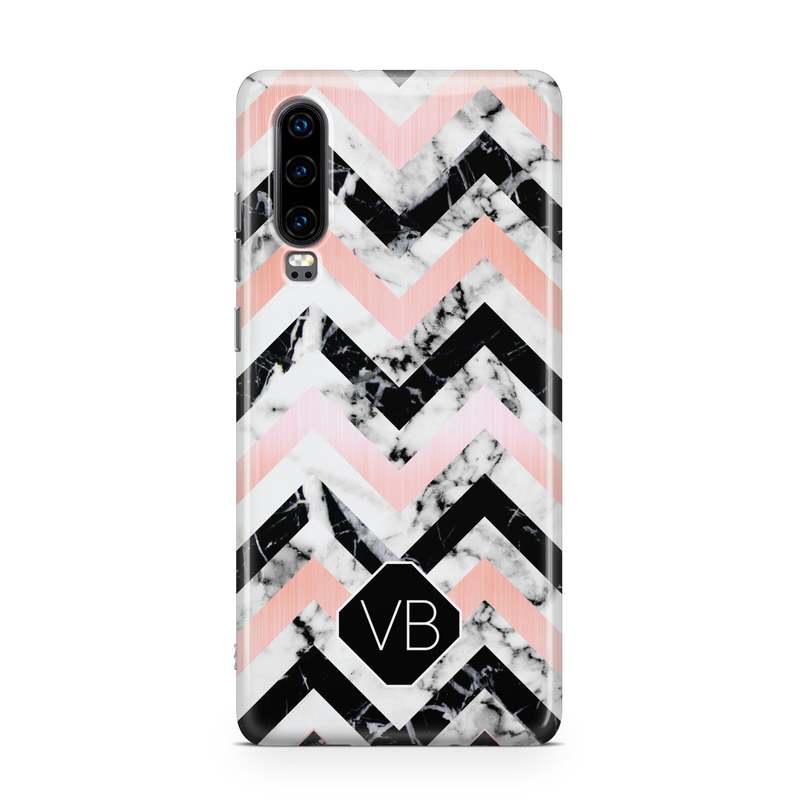 Personalised Marble Pattern Initials Huawei P30 Phone Case