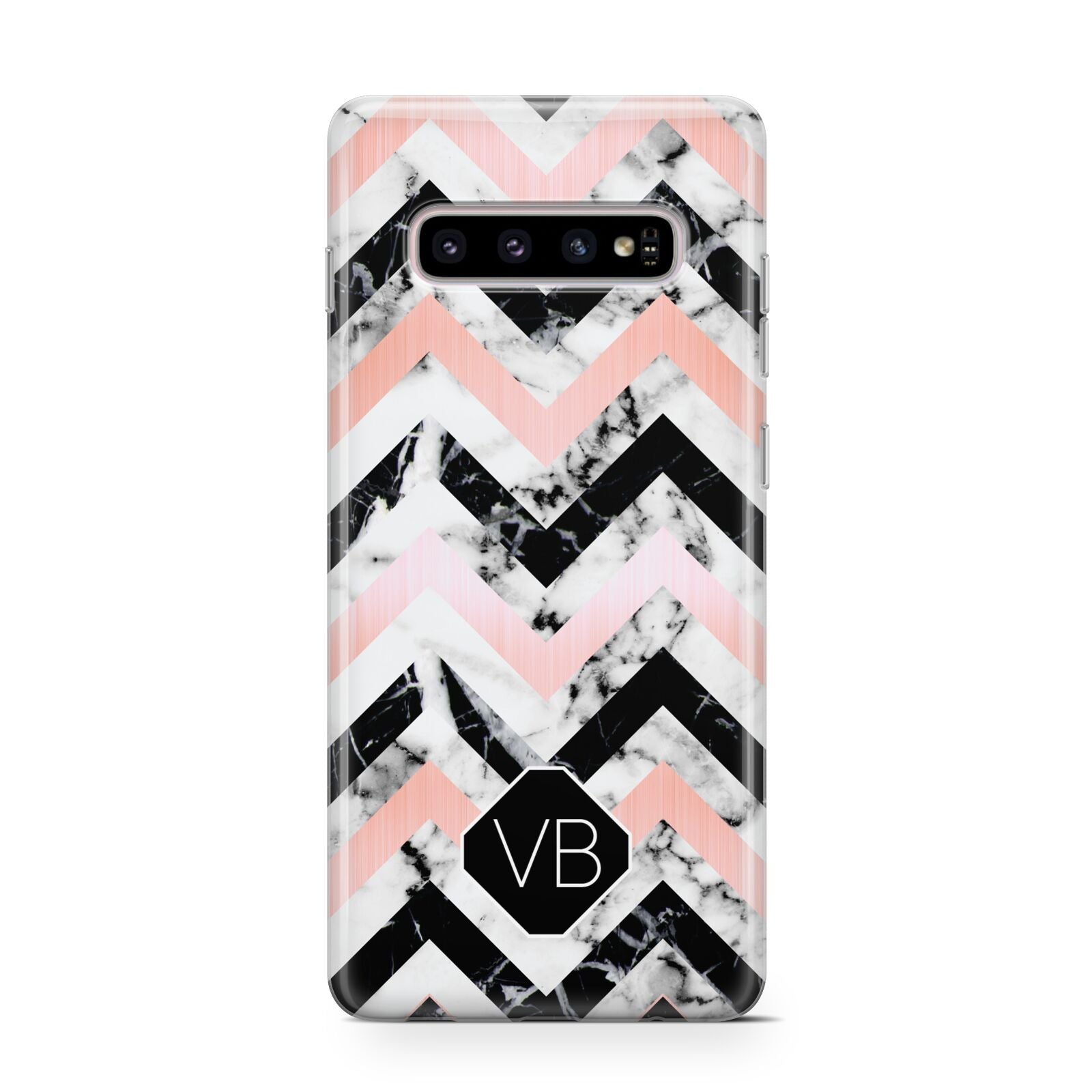 Personalised Marble Pattern Initials Protective Samsung Galaxy Case