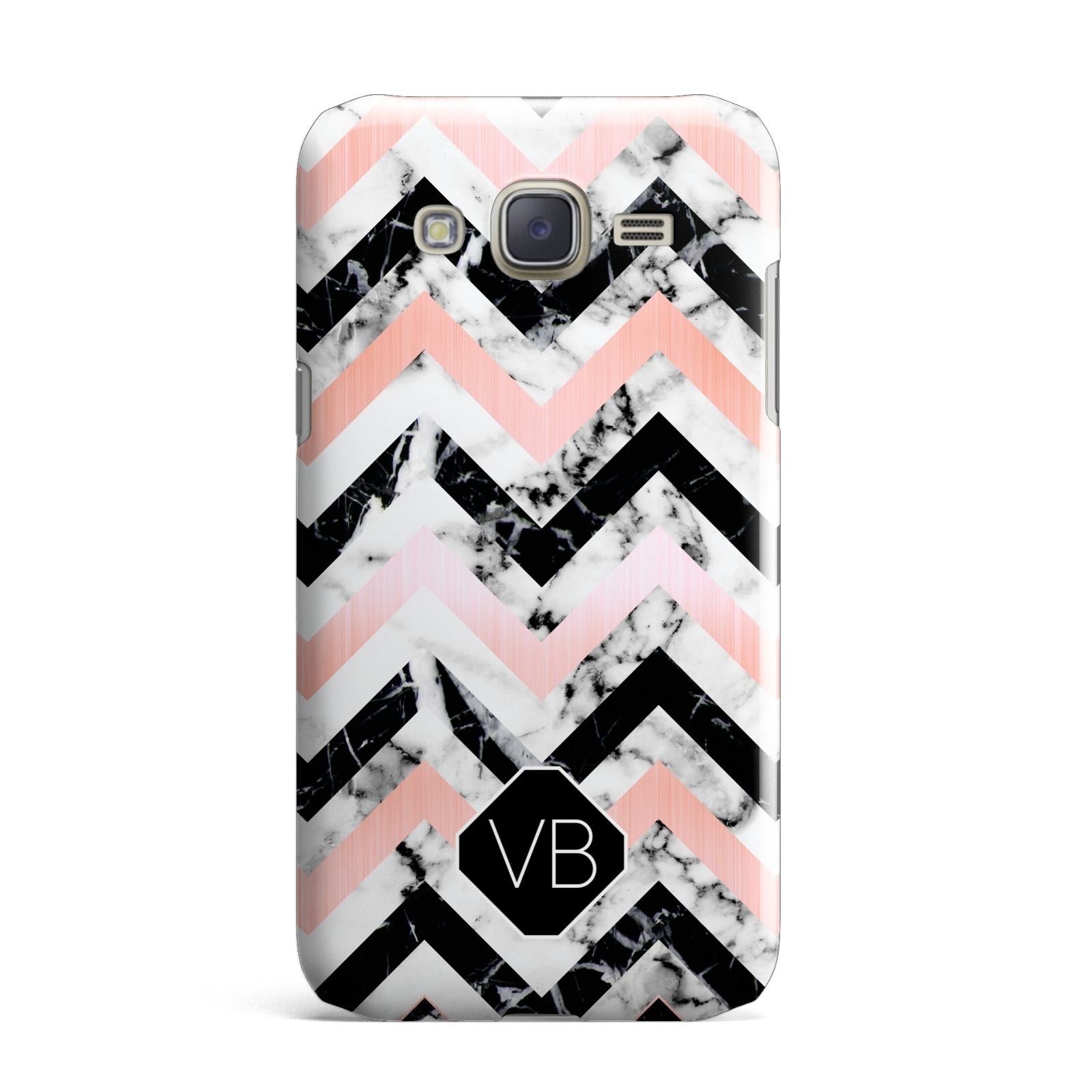 Personalised Marble Pattern Initials Samsung Galaxy J7 Case