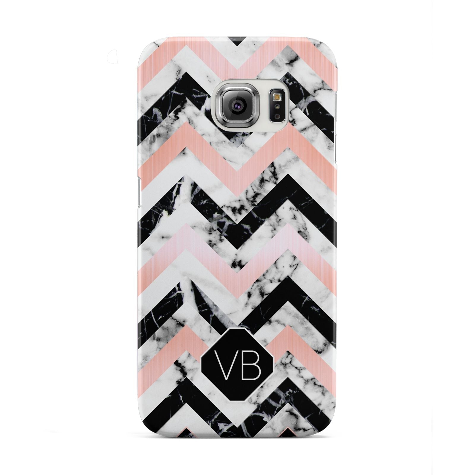 Personalised Marble Pattern Initials Samsung Galaxy S6 Edge Case
