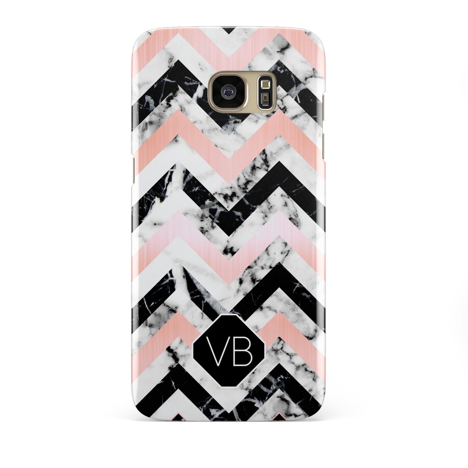 Personalised Marble Pattern Initials Samsung Galaxy S7 Edge Case
