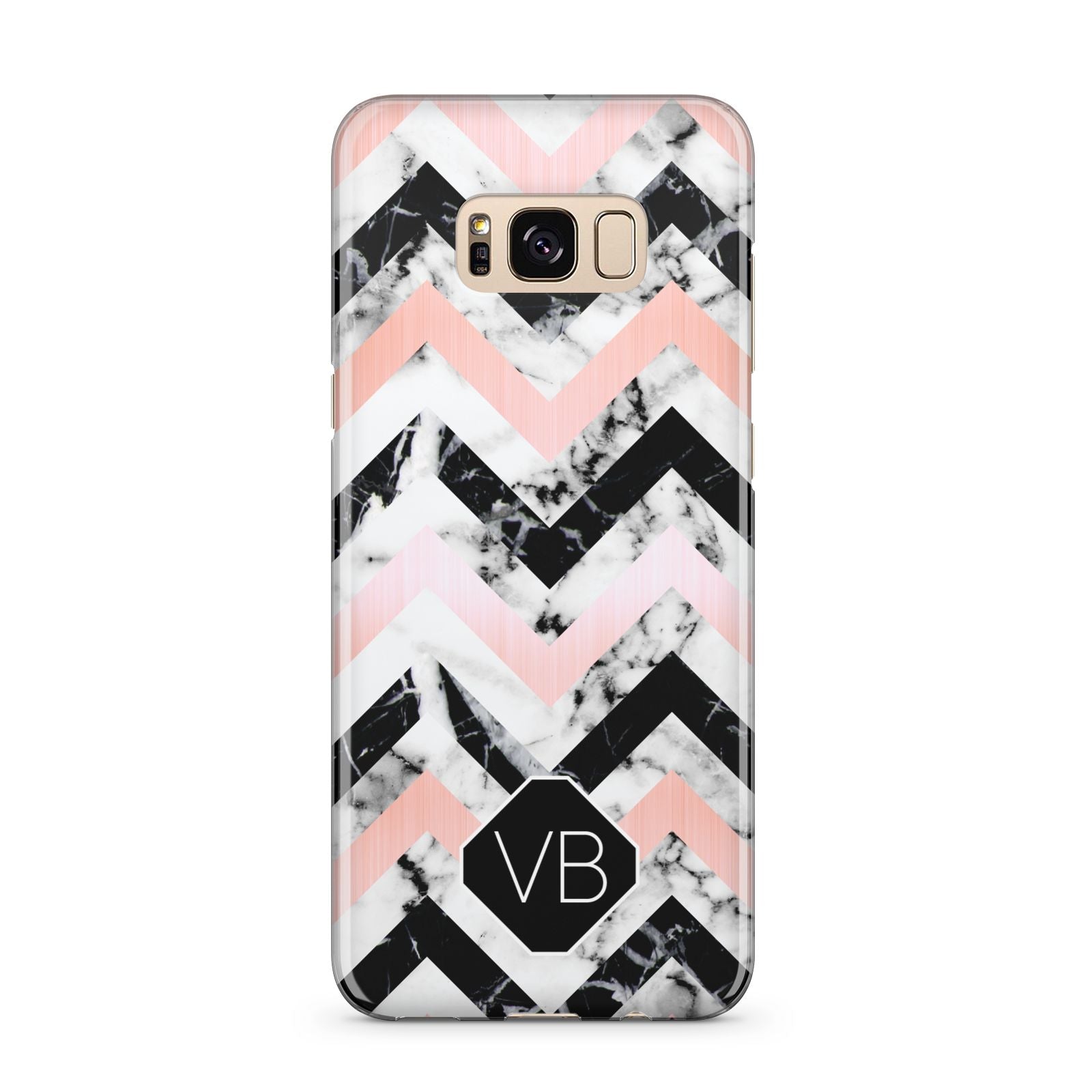 Personalised Marble Pattern Initials Samsung Galaxy S8 Plus Case