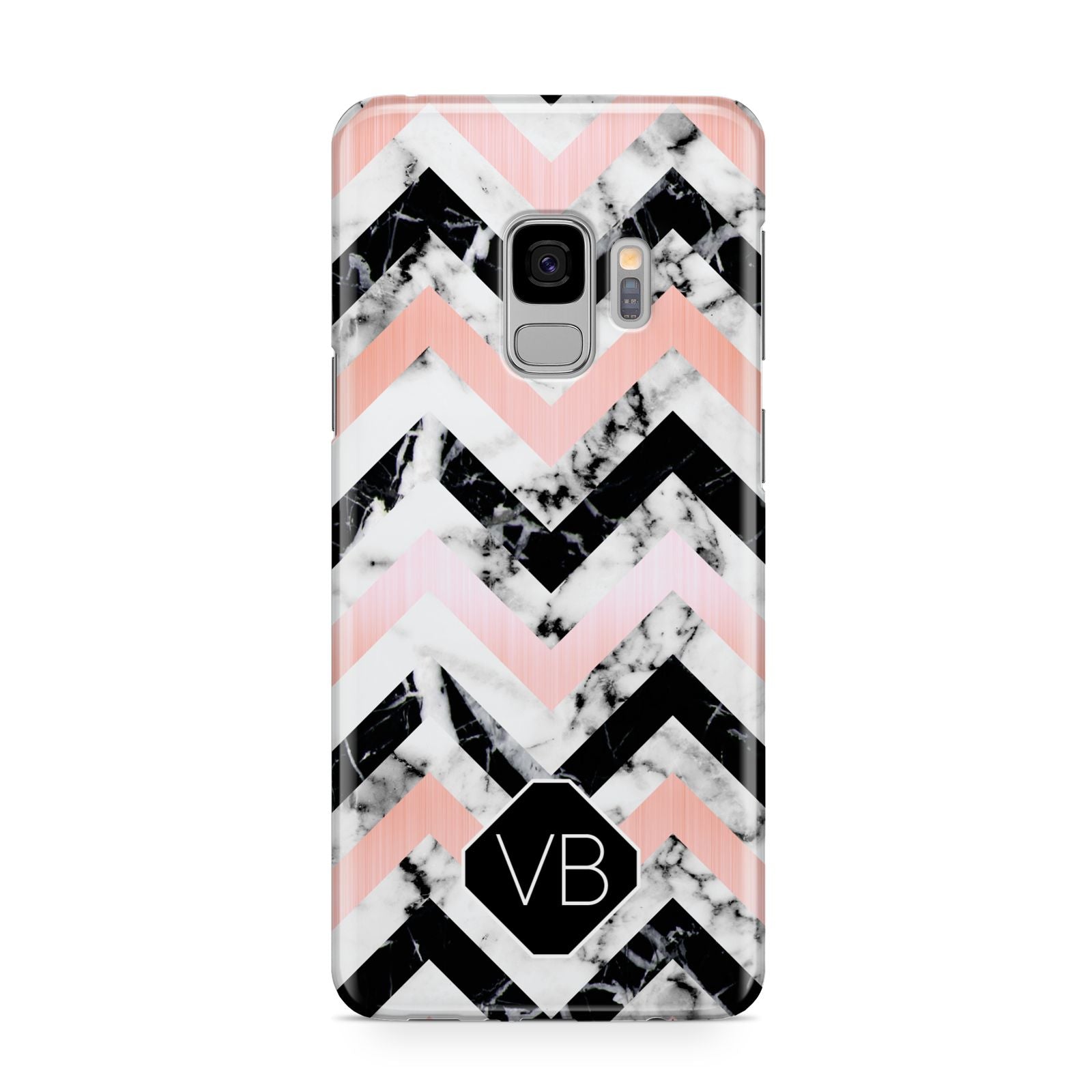 Personalised Marble Pattern Initials Samsung Galaxy S9 Case