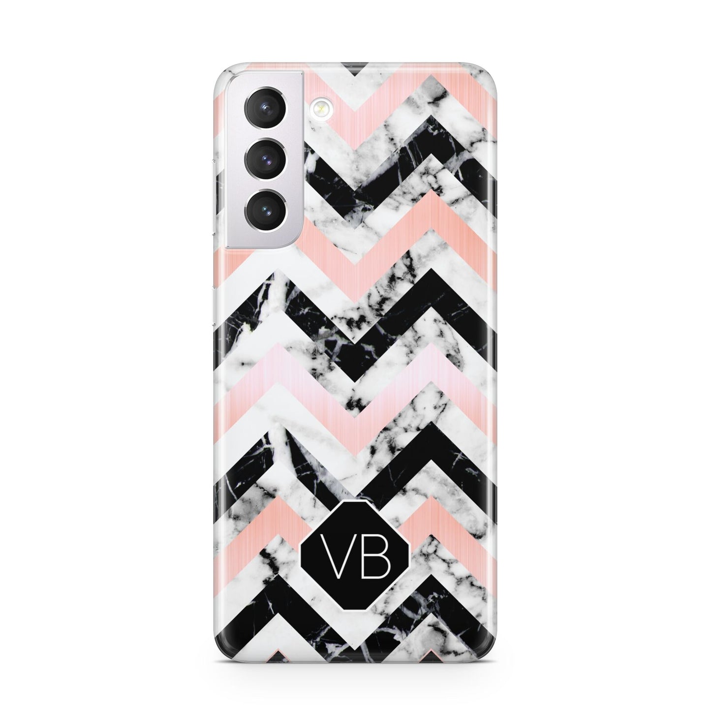 Personalised Marble Pattern Initials Samsung S21 Case