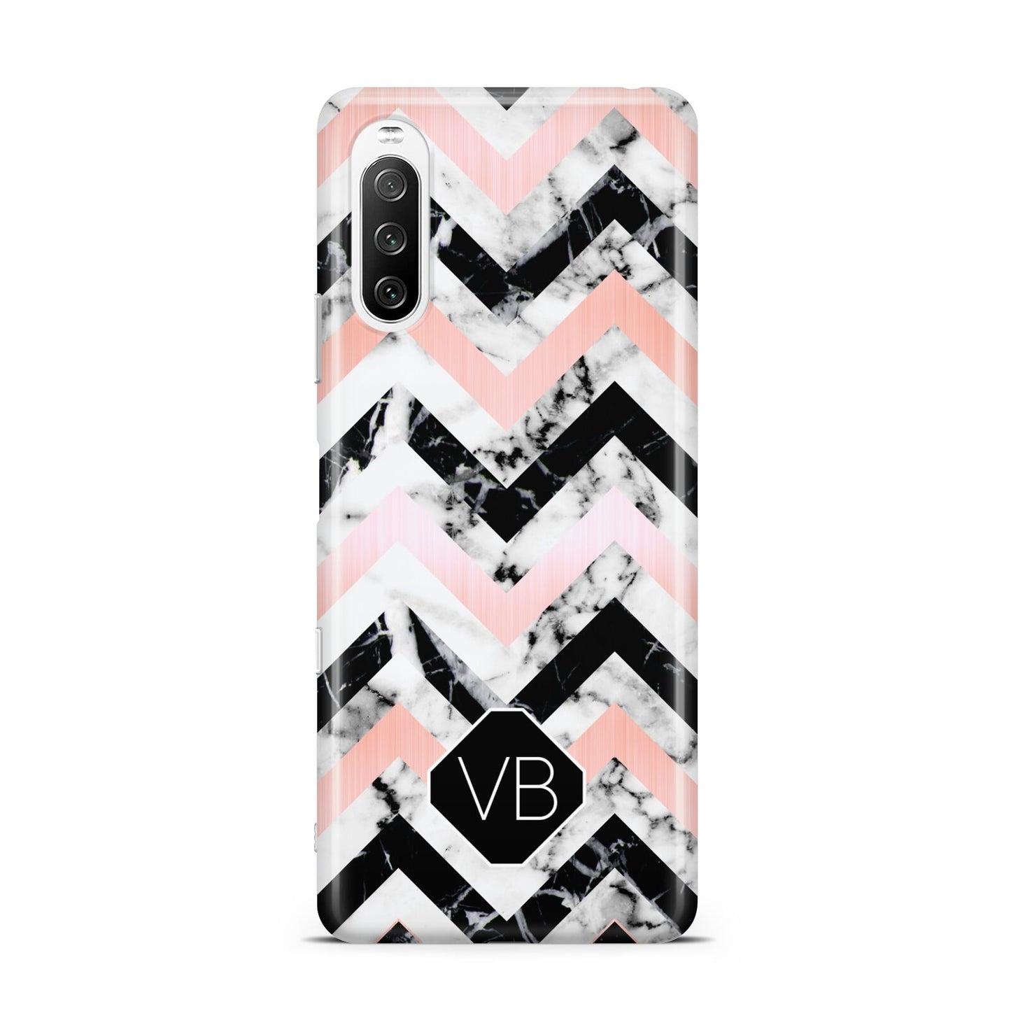 Personalised Marble Pattern Initials Sony Xperia 10 III Case