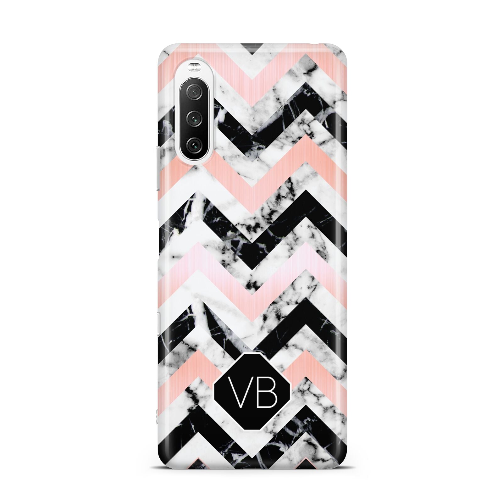 Personalised Marble Pattern Initials Sony Xperia 10 III Case