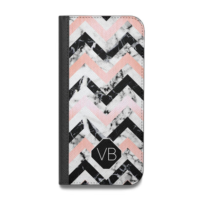 Personalised Marble Pattern Initials Vegan Leather Flip Samsung Case