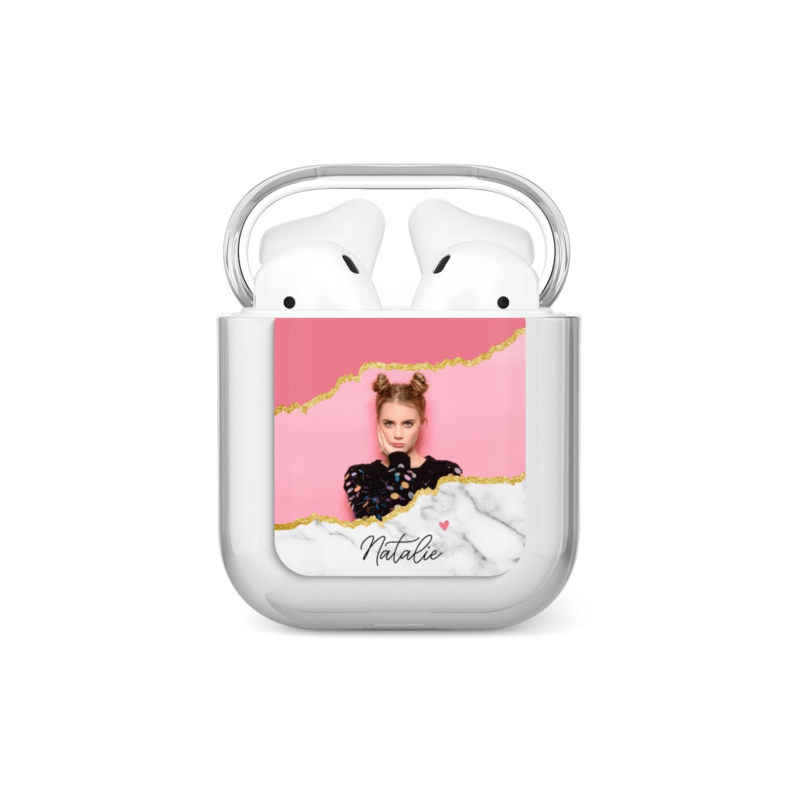 Personalised Marble Photo AirPods Case