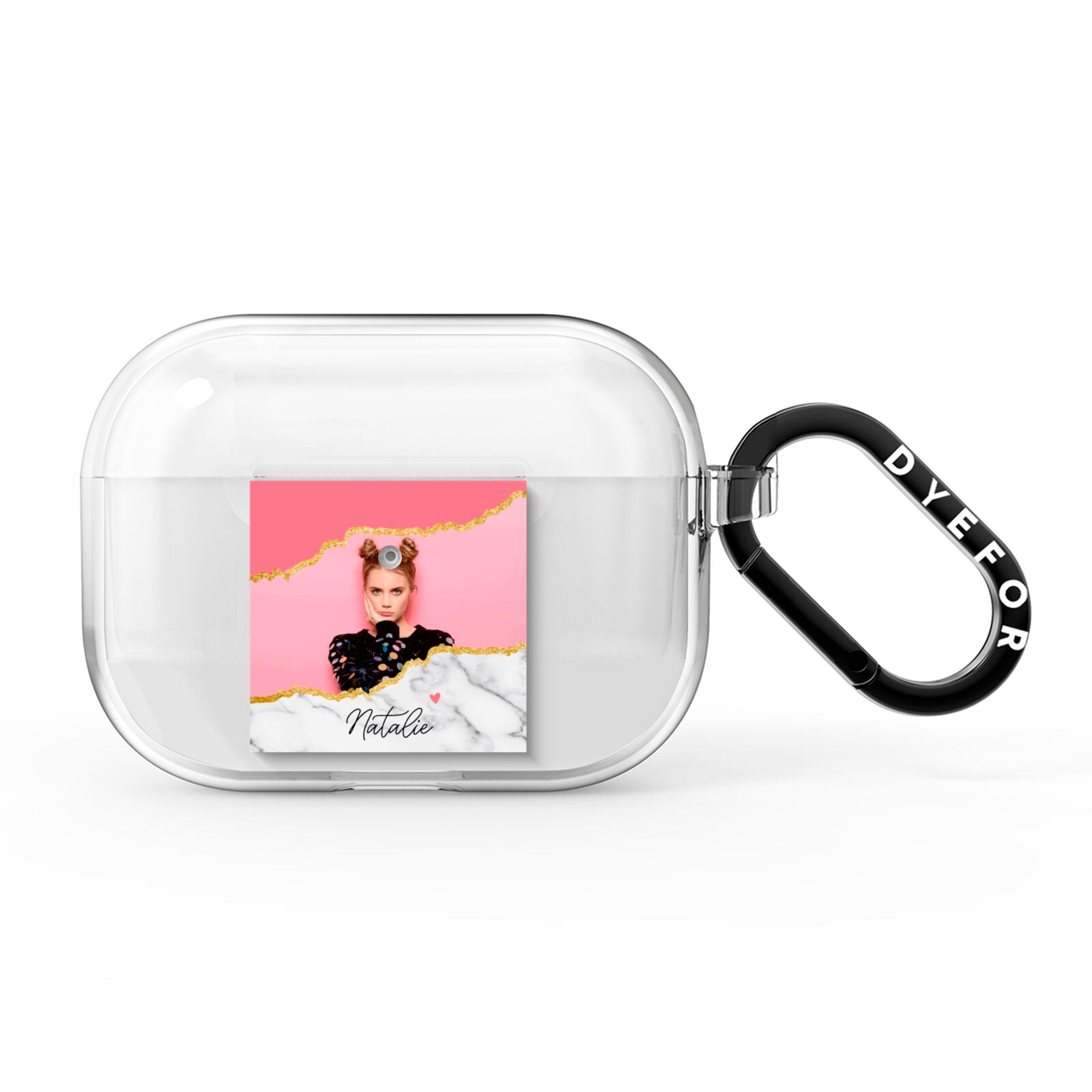 Personalised Marble Photo AirPods Pro Clear Case