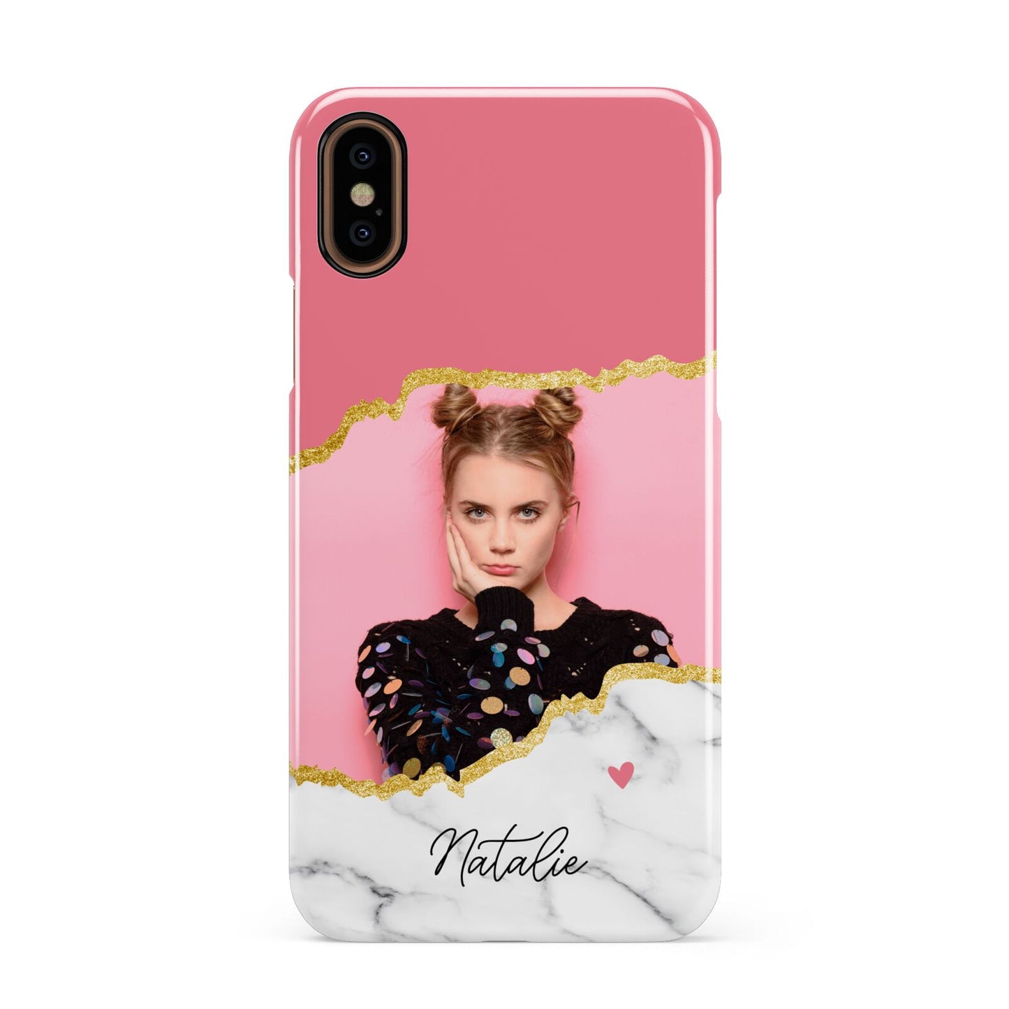 Personalised Marble Photo Apple iPhone XS 3D Snap Case