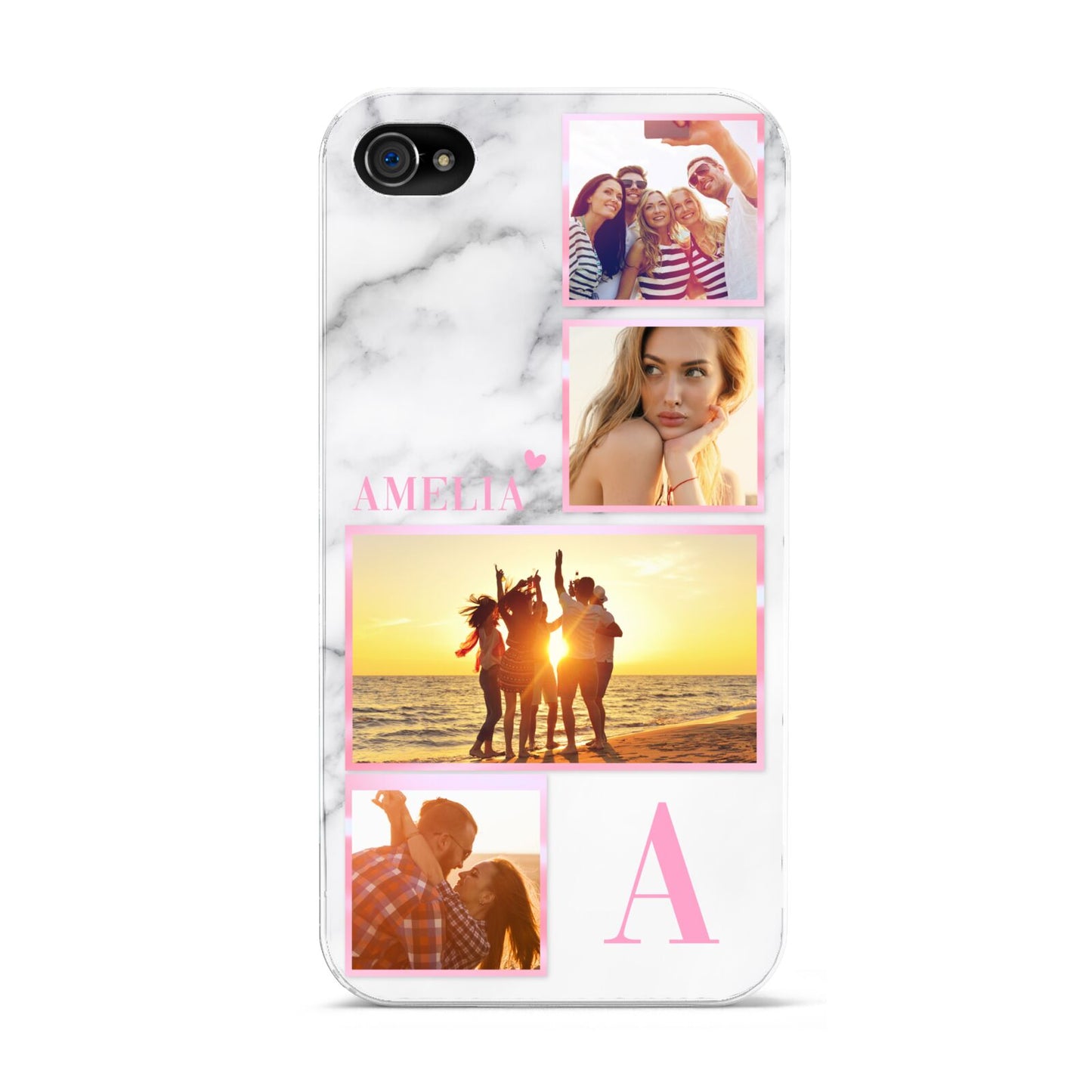 Personalised Marble Photo Collage Apple iPhone 4s Case