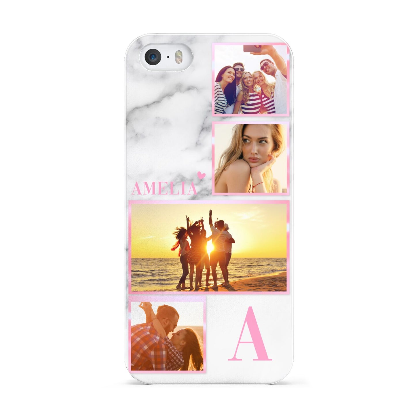 Personalised Marble Photo Collage Apple iPhone 5 Case