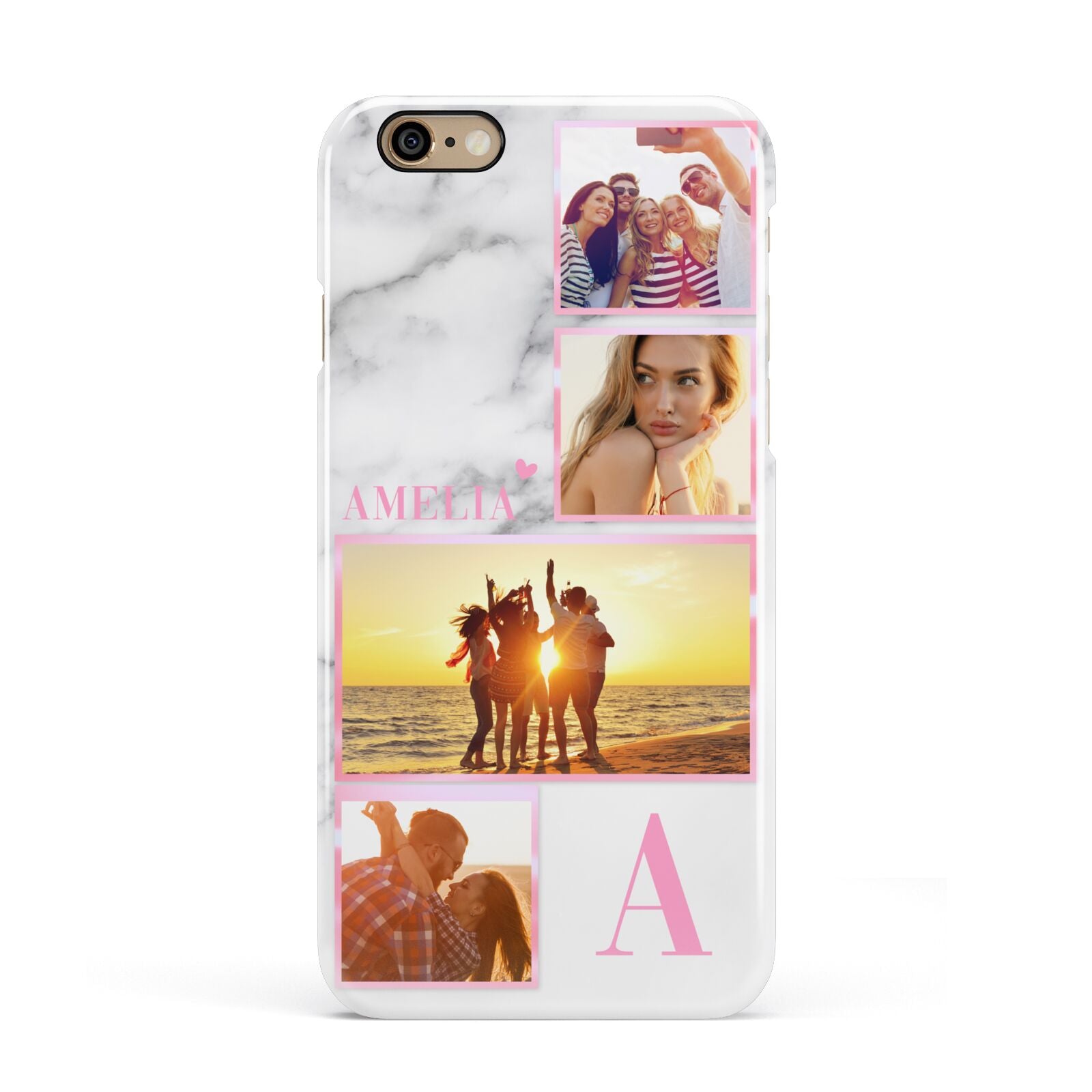 Personalised Marble Photo Collage Apple iPhone 6 3D Snap Case