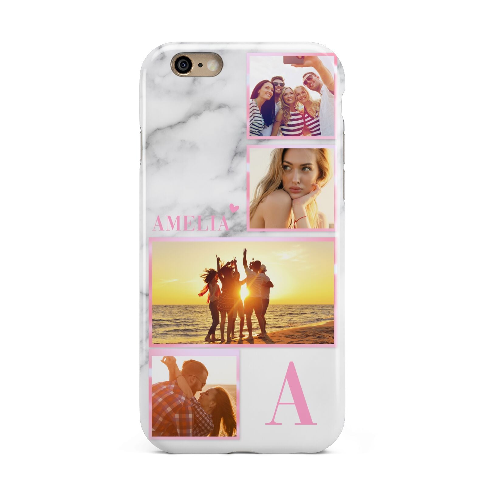 Personalised Marble Photo Collage Apple iPhone 6 3D Tough Case