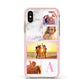 Personalised Marble Photo Collage Apple iPhone Xs Impact Case Pink Edge on Gold Phone