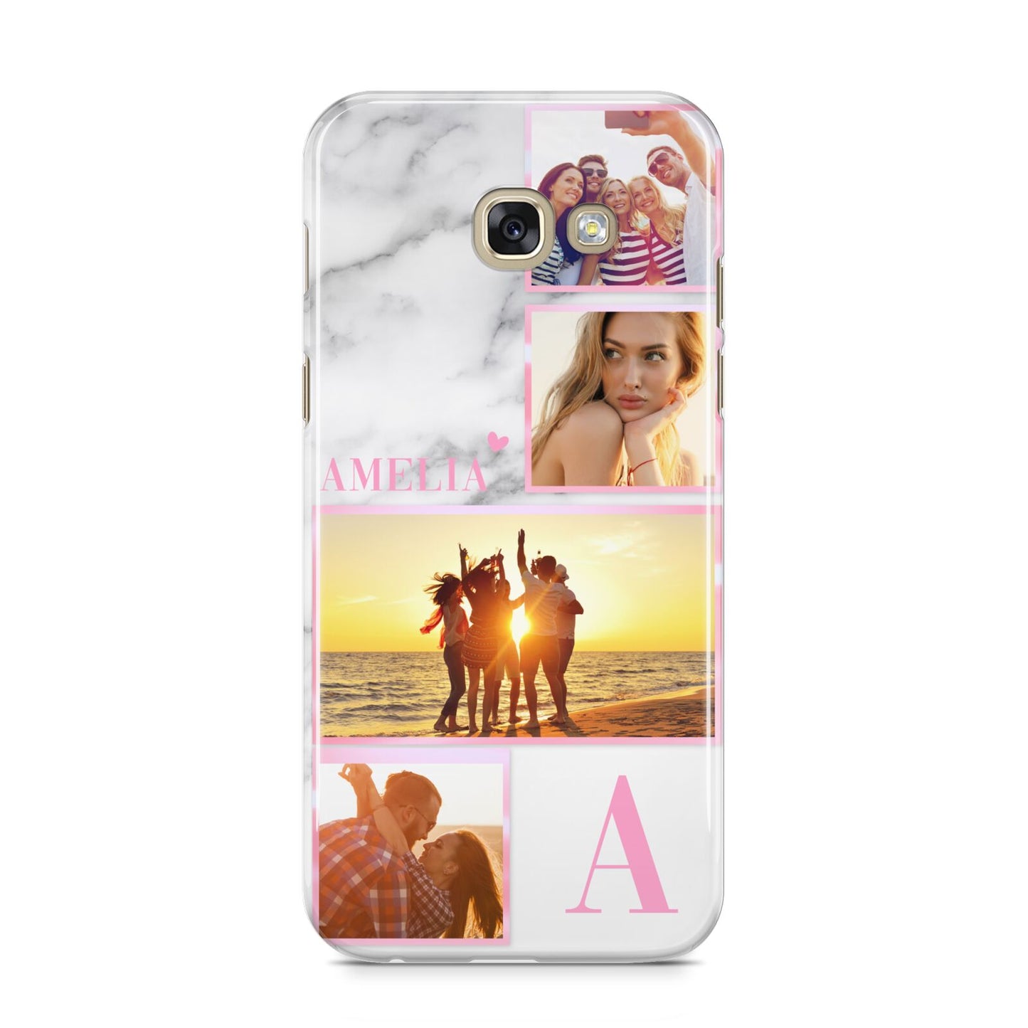 Personalised Marble Photo Collage Samsung Galaxy A5 2017 Case on gold phone