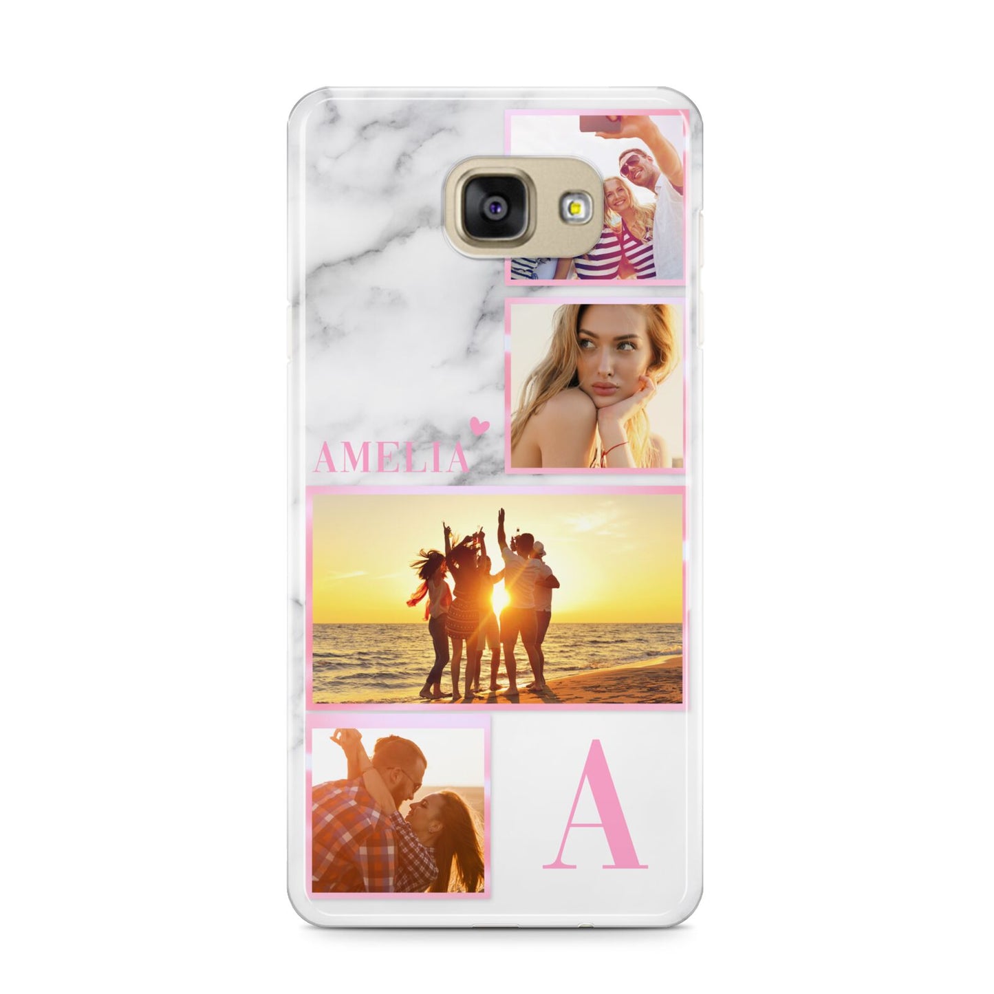 Personalised Marble Photo Collage Samsung Galaxy A9 2016 Case on gold phone