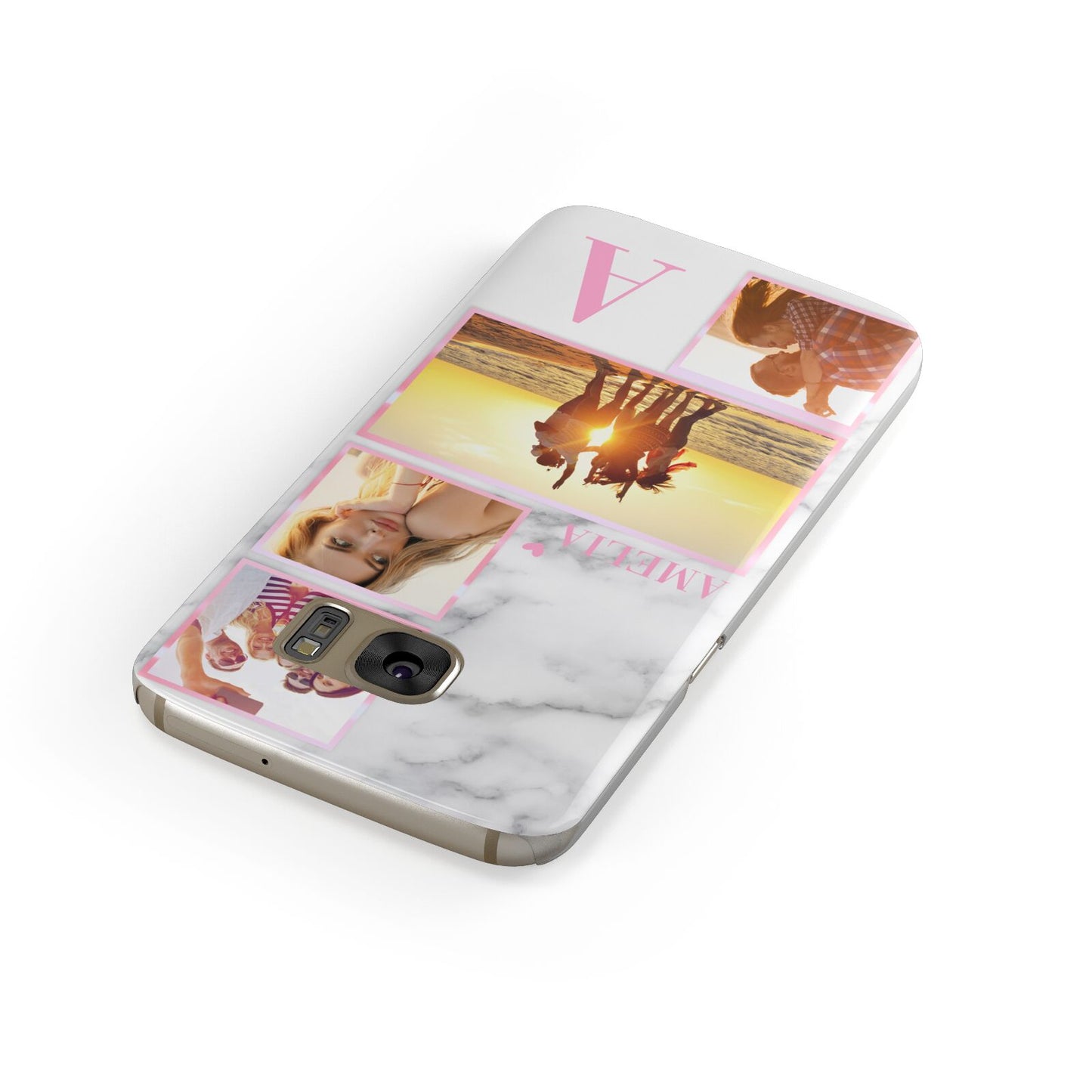 Personalised Marble Photo Collage Samsung Galaxy Case Front Close Up