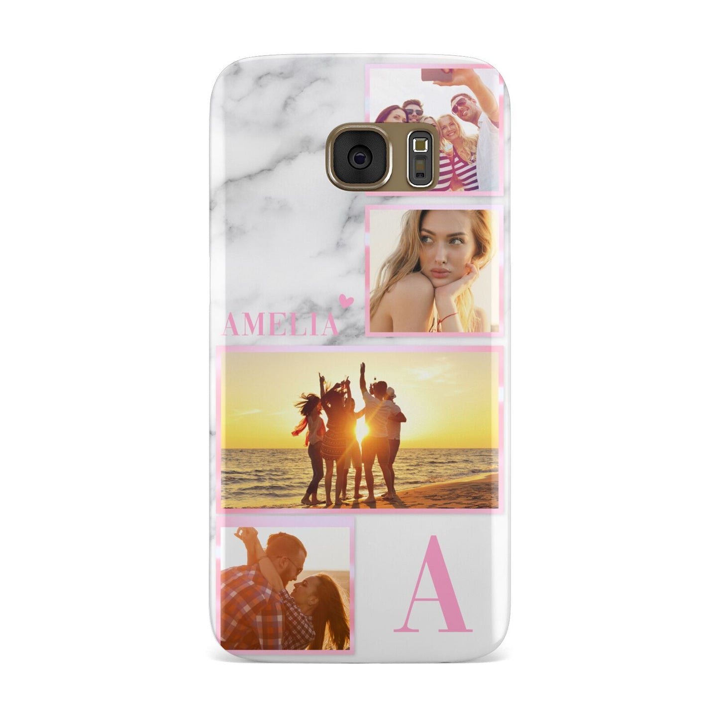Personalised Marble Photo Collage Samsung Galaxy Case