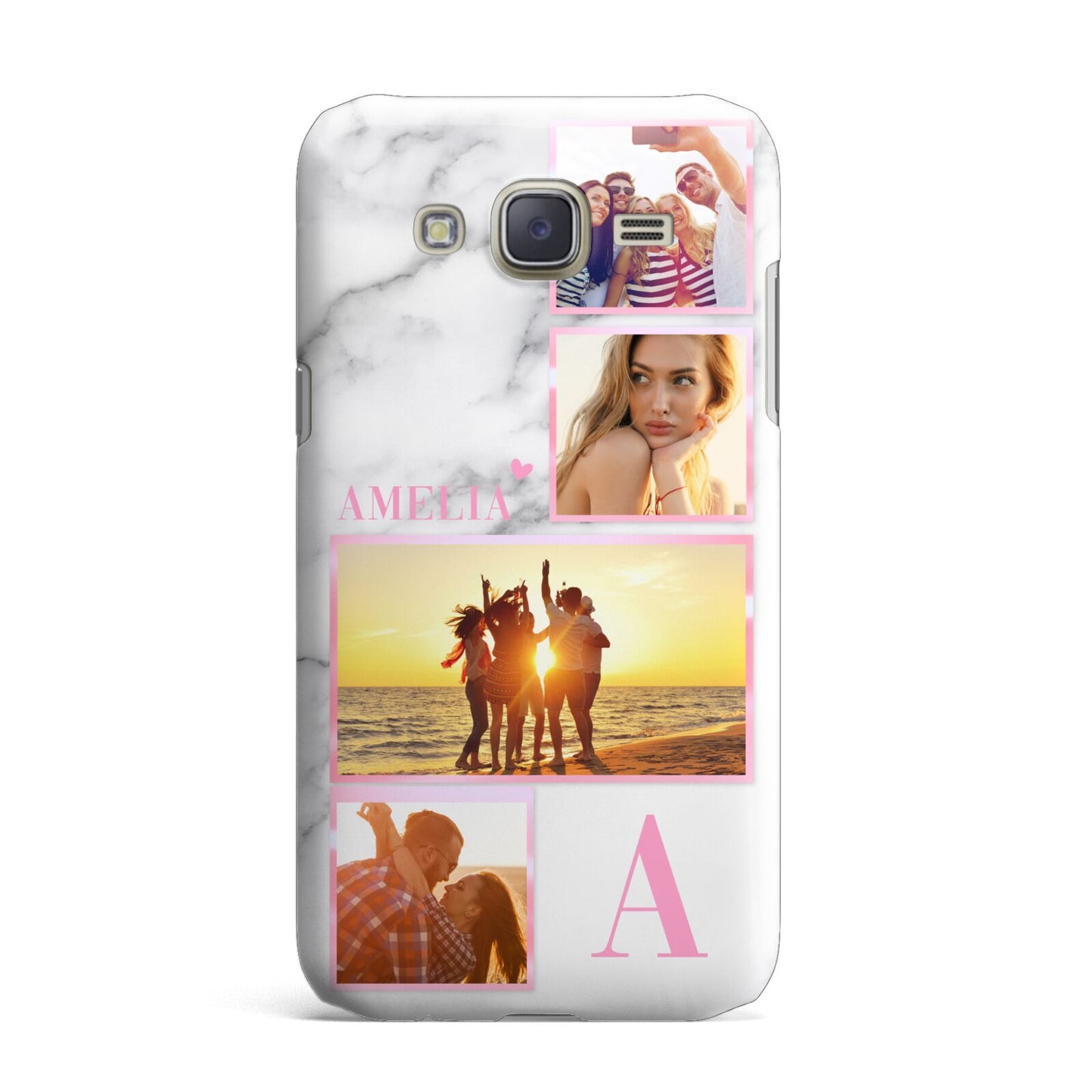 Personalised Marble Photo Collage Samsung Galaxy J7 Case