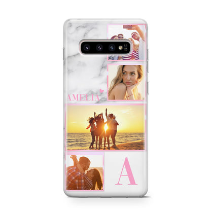 Personalised Marble Photo Collage Samsung Galaxy S10 Case