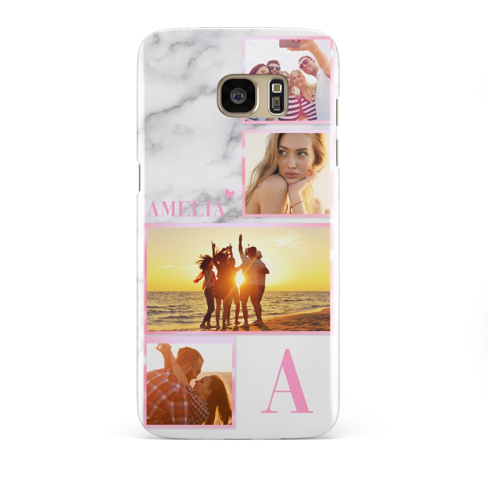 Personalised Marble Photo Collage Samsung Galaxy S7 Edge Case