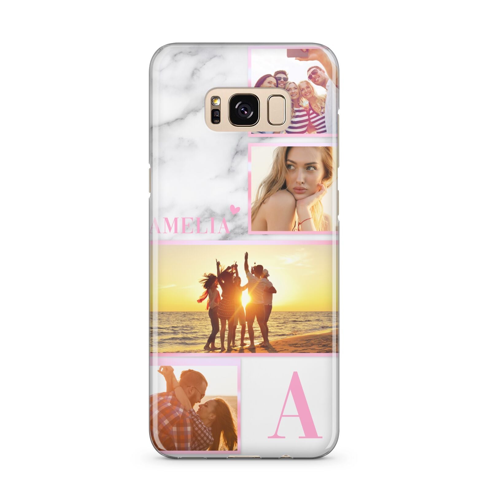 Personalised Marble Photo Collage Samsung Galaxy S8 Plus Case