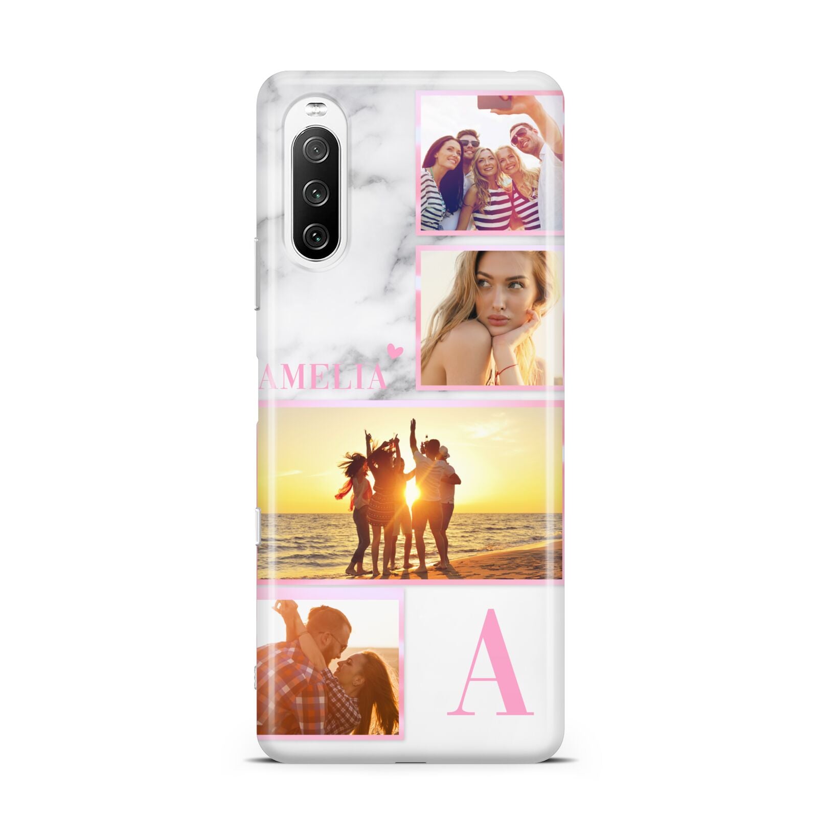 Personalised Marble Photo Collage Sony Xperia 10 III Case