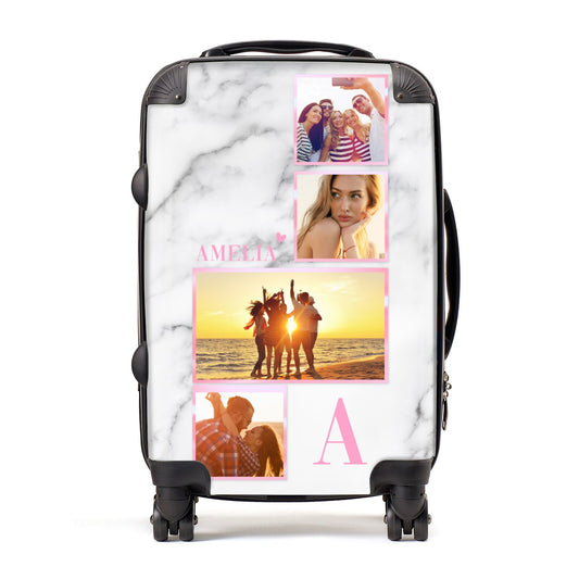 Personalised Marble Photo Collage Suitcase