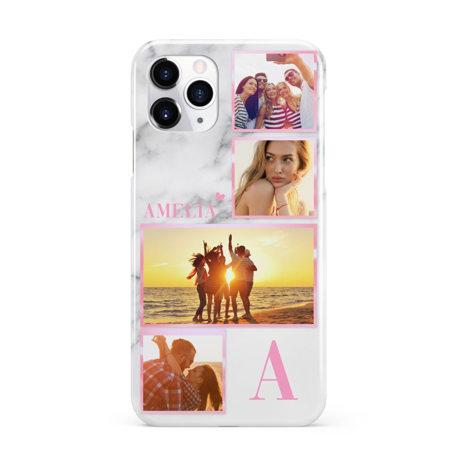 Personalised Marble Photo Collage iPhone 11 Pro 3D Snap Case